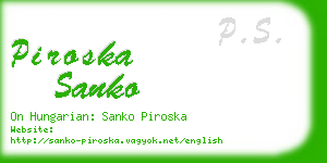 piroska sanko business card